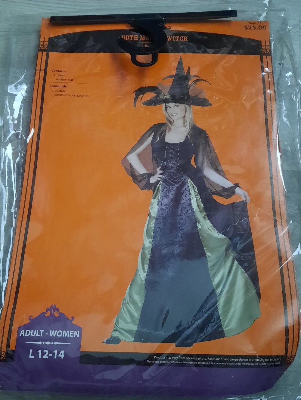 Women’s Witch Costume Dress (DRESS ONLY, NO HAT)